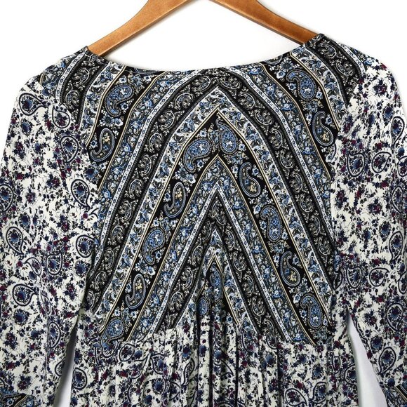 Umgee Floral Paisley Flare Sleeve Boho Tunic Small - Picture 11 of 15